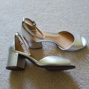 Schutz silver leather shoes